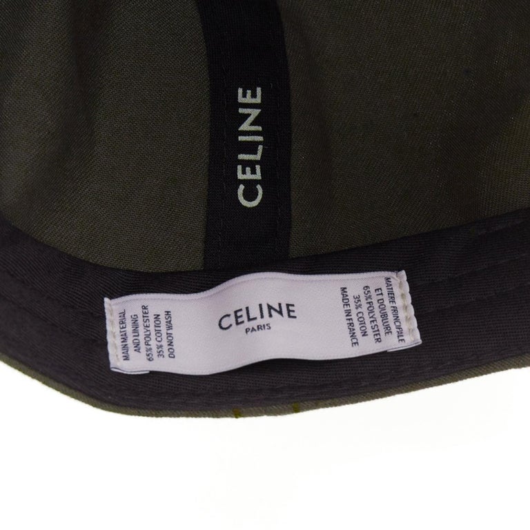 CELINE Sulky olive green cotton white carriage logo baseball  display picture 2