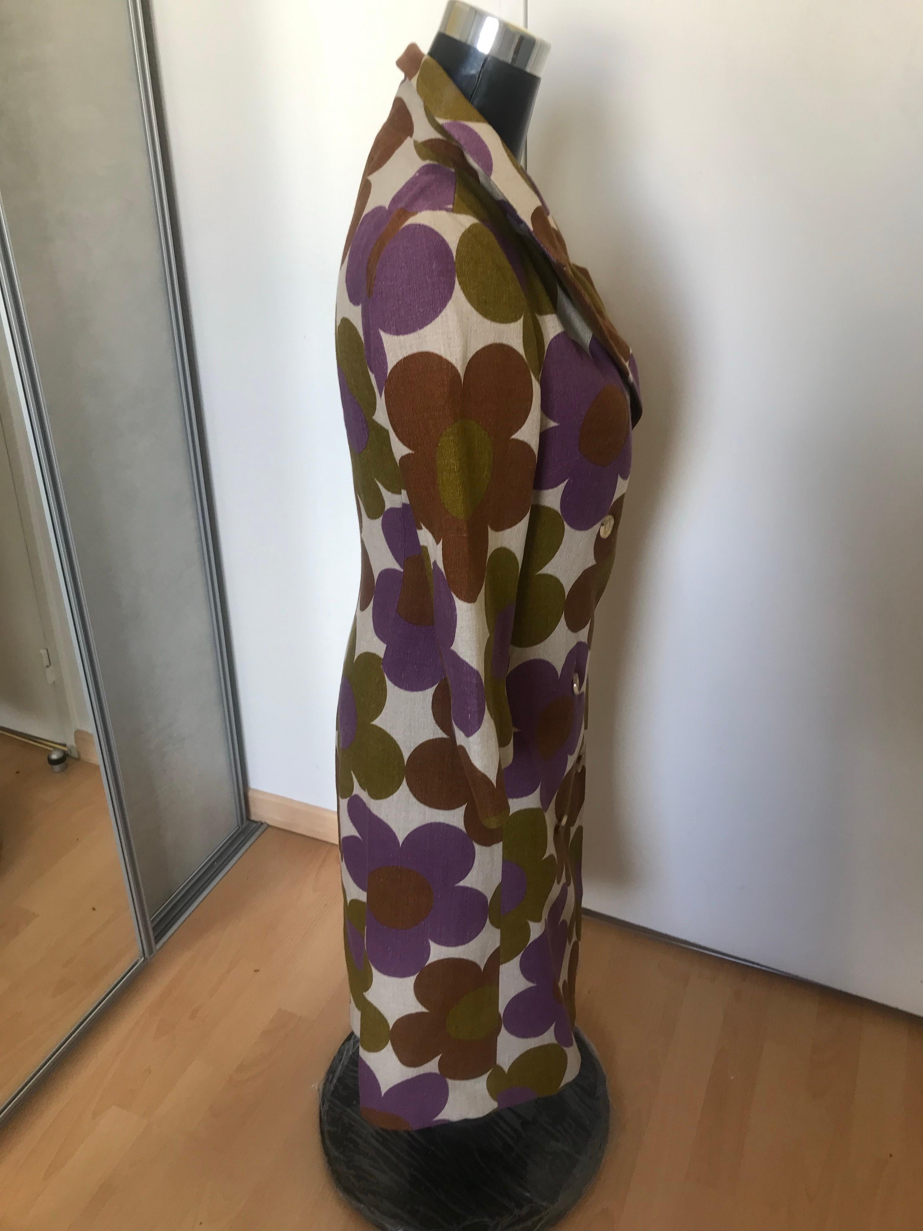 CELINE. Superbe manteau en lin d'époque. Phoebe Philo. Excellent état - En vente à CACHAN, FR