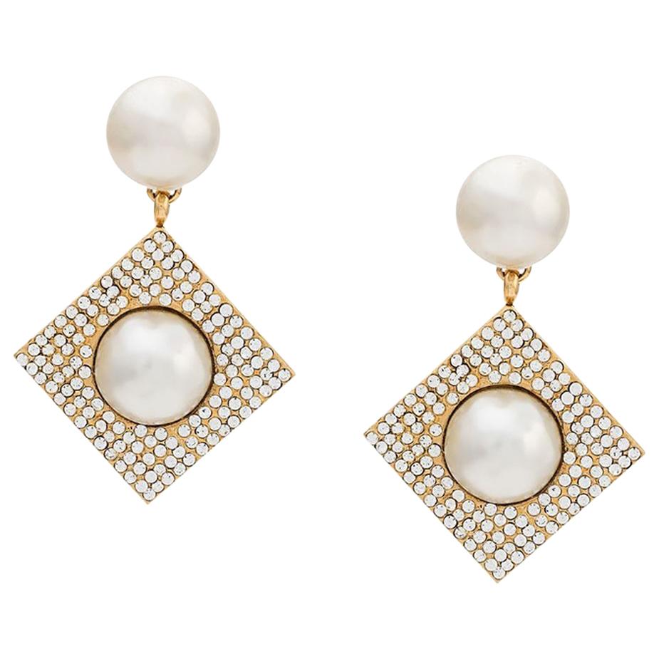 Céline Swarovski & Pearl Embellished Earrings