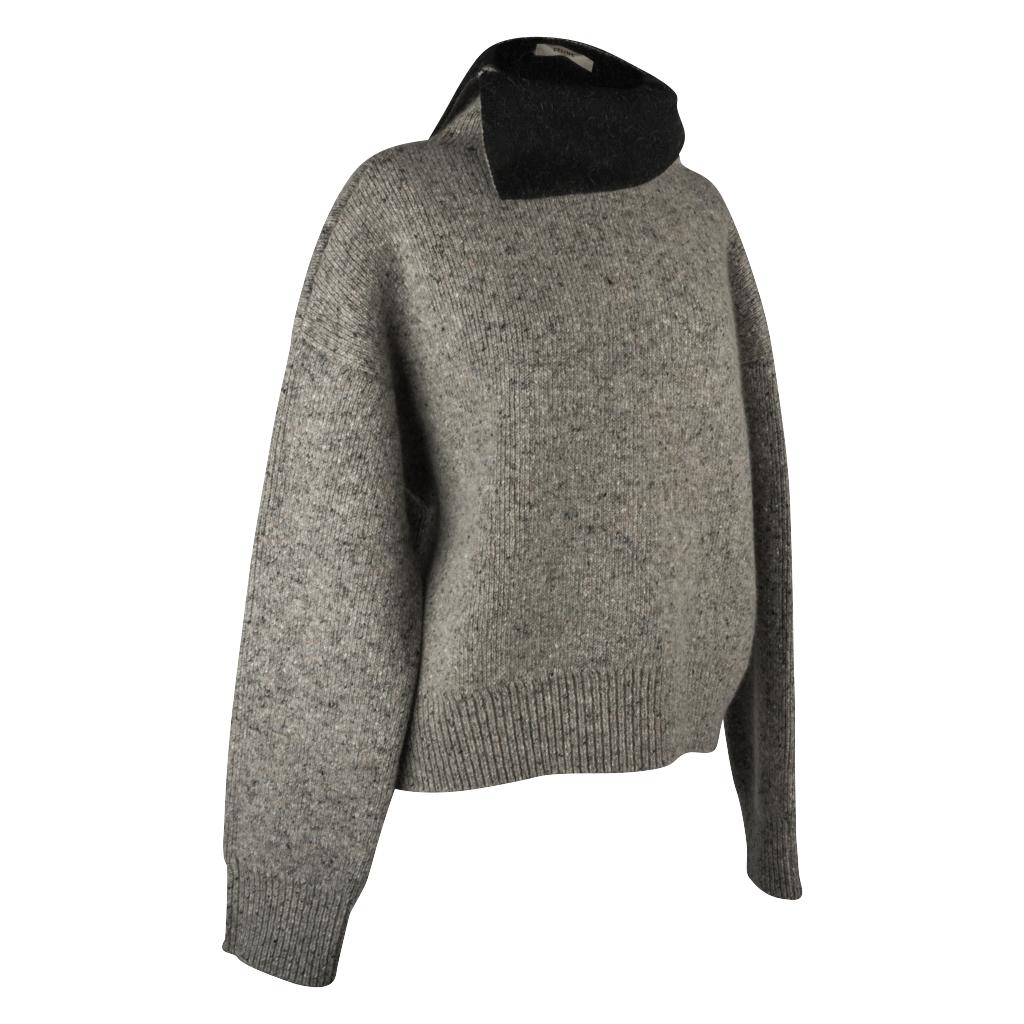 oversized gray turtleneck sweater