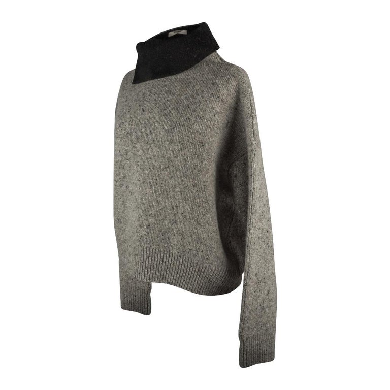 Celine Sweater Heathered Gray Turtleneck Oversized XS at 1stDibs