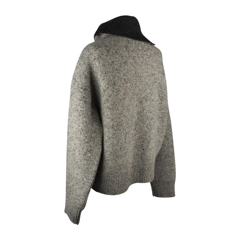 Celine Sweater Heathered Gray Turtleneck Oversized XS at 1stDibs