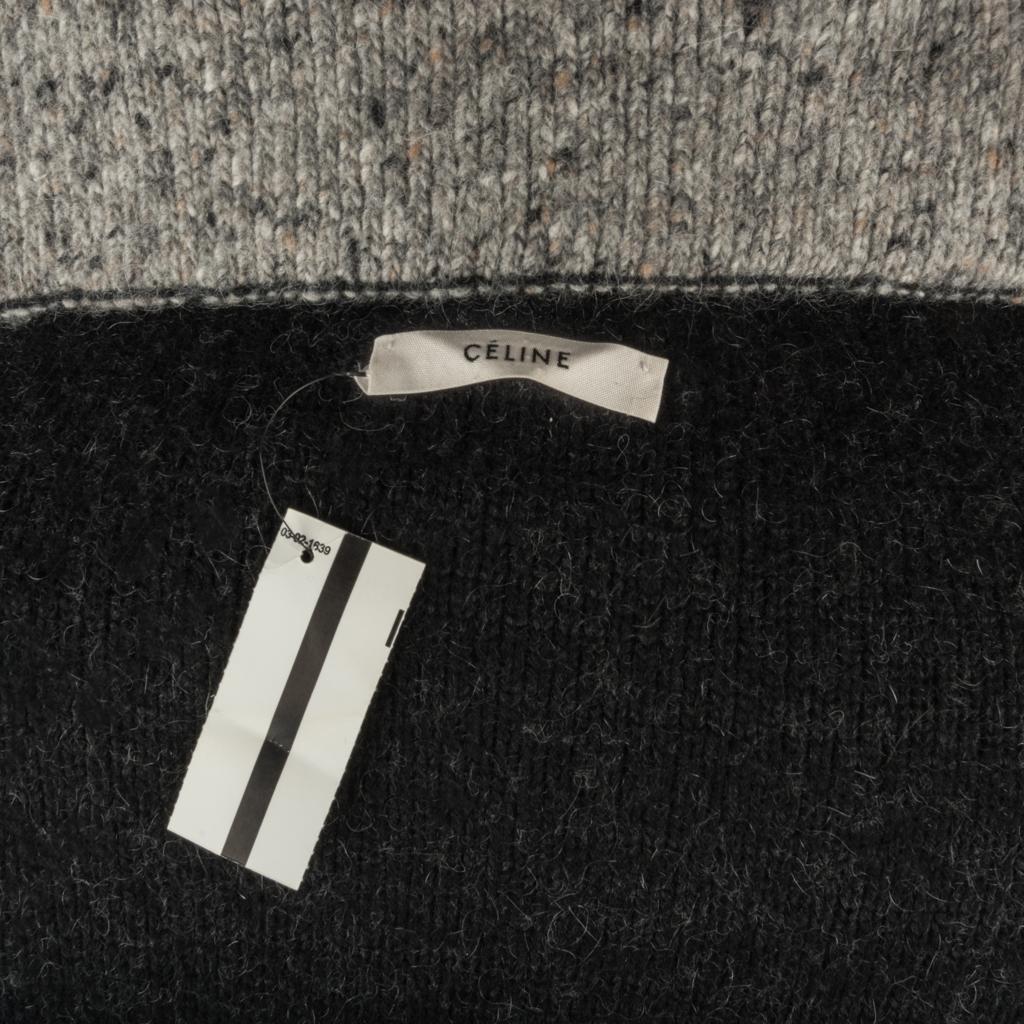 Celine Sweater Heathered Gray Turtleneck Oversized XS 1