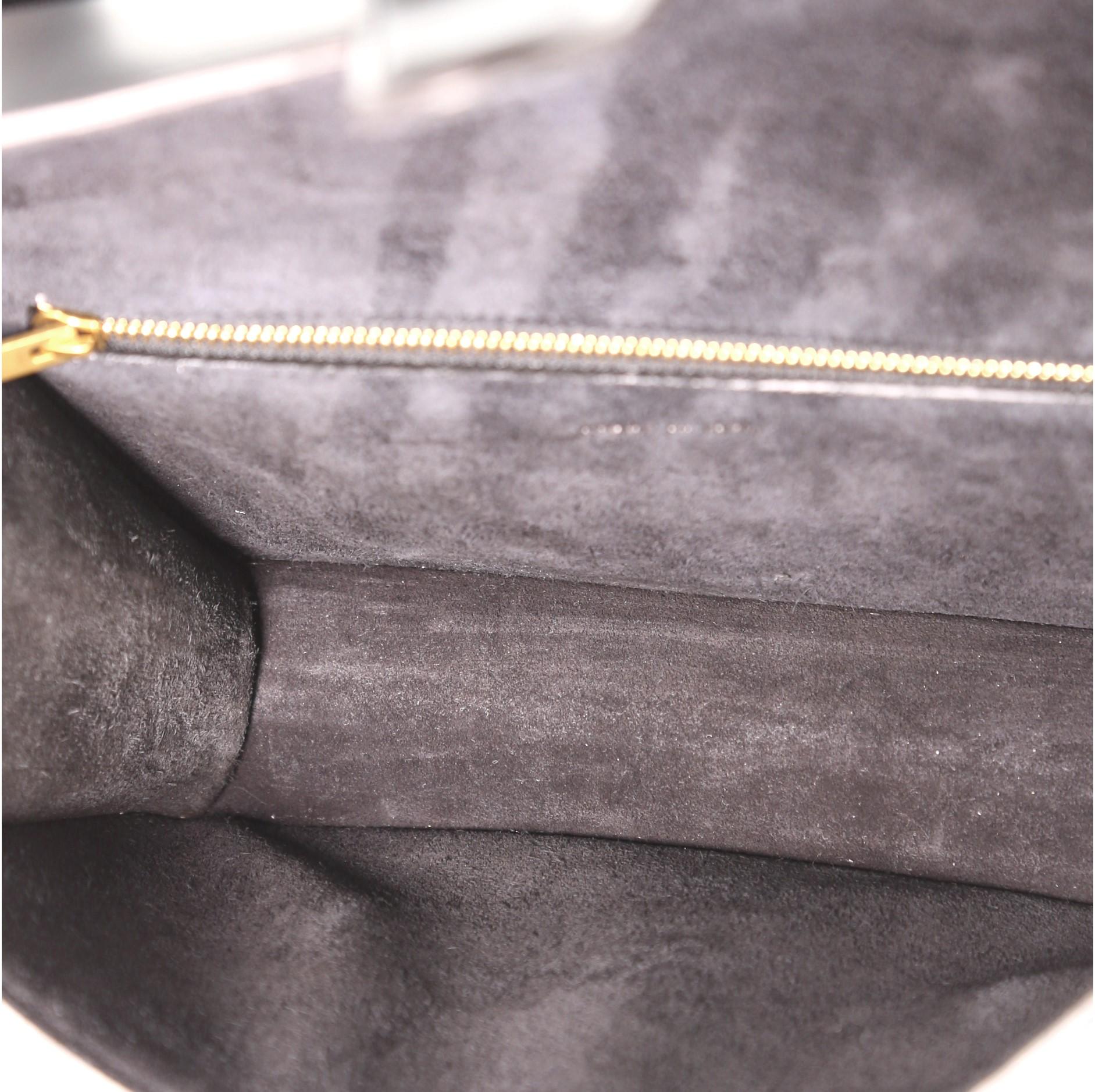 Black Celine Symmetrical Shoulder Bag Leather