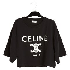 T-shirt Celine « Triomphe noir » 40FR Slimane, noir, court, UK12, US10, &New, Céline