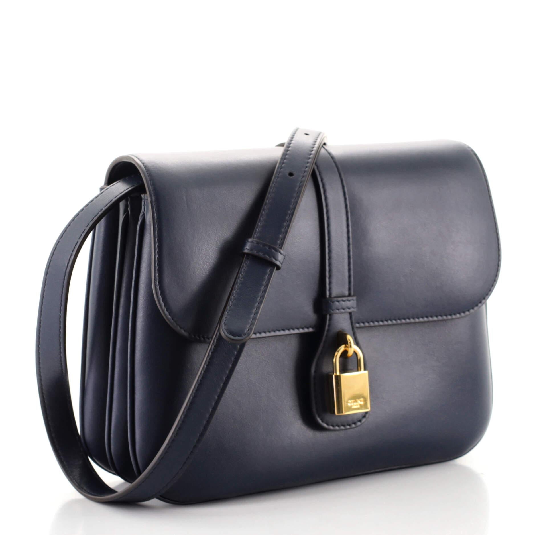 Tasche von Celine Tabou aus geräuchertem Kalbsleder Medium (Schwarz)