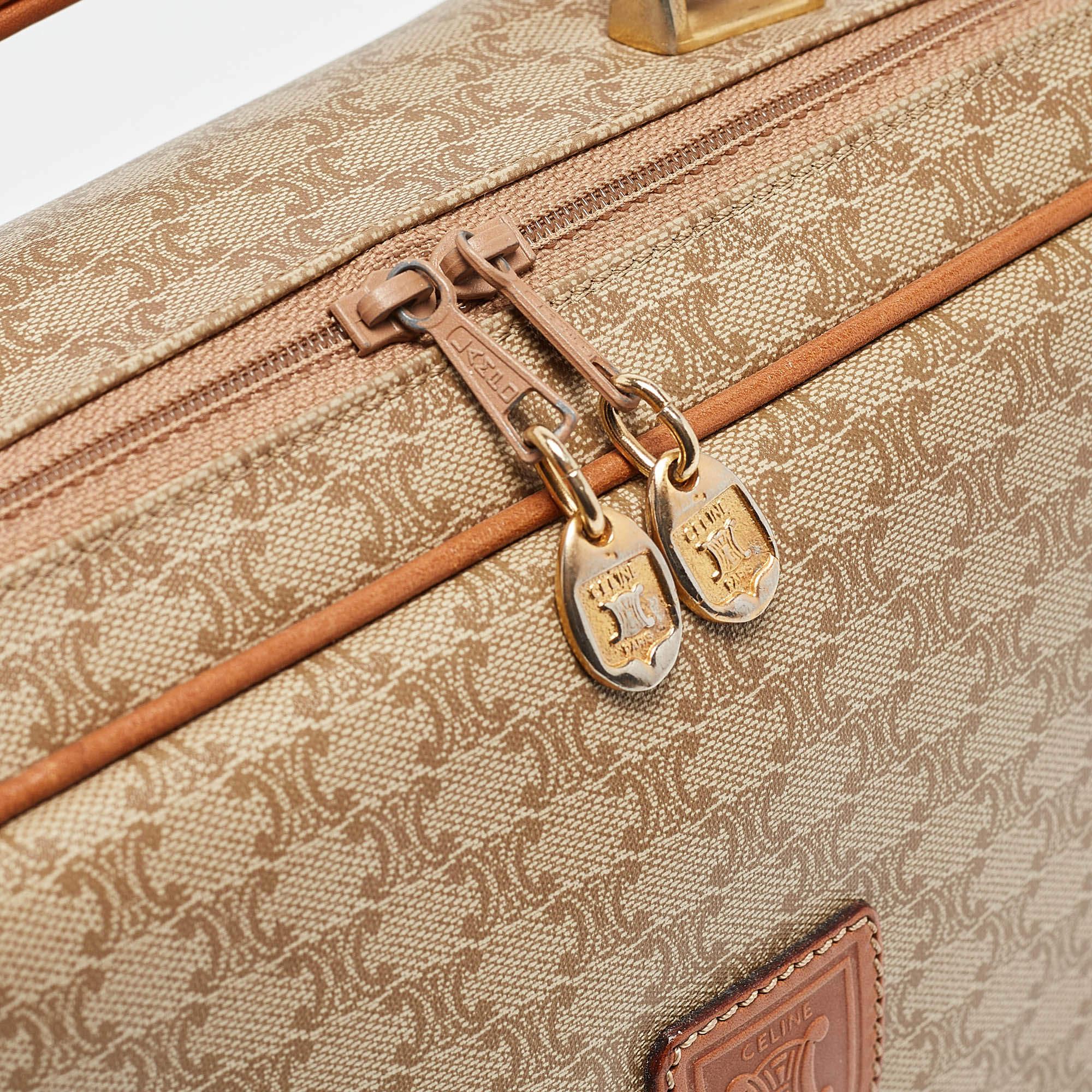 Celine Tan/Beige Macadam Coated Canvas Top Handle Bag 1