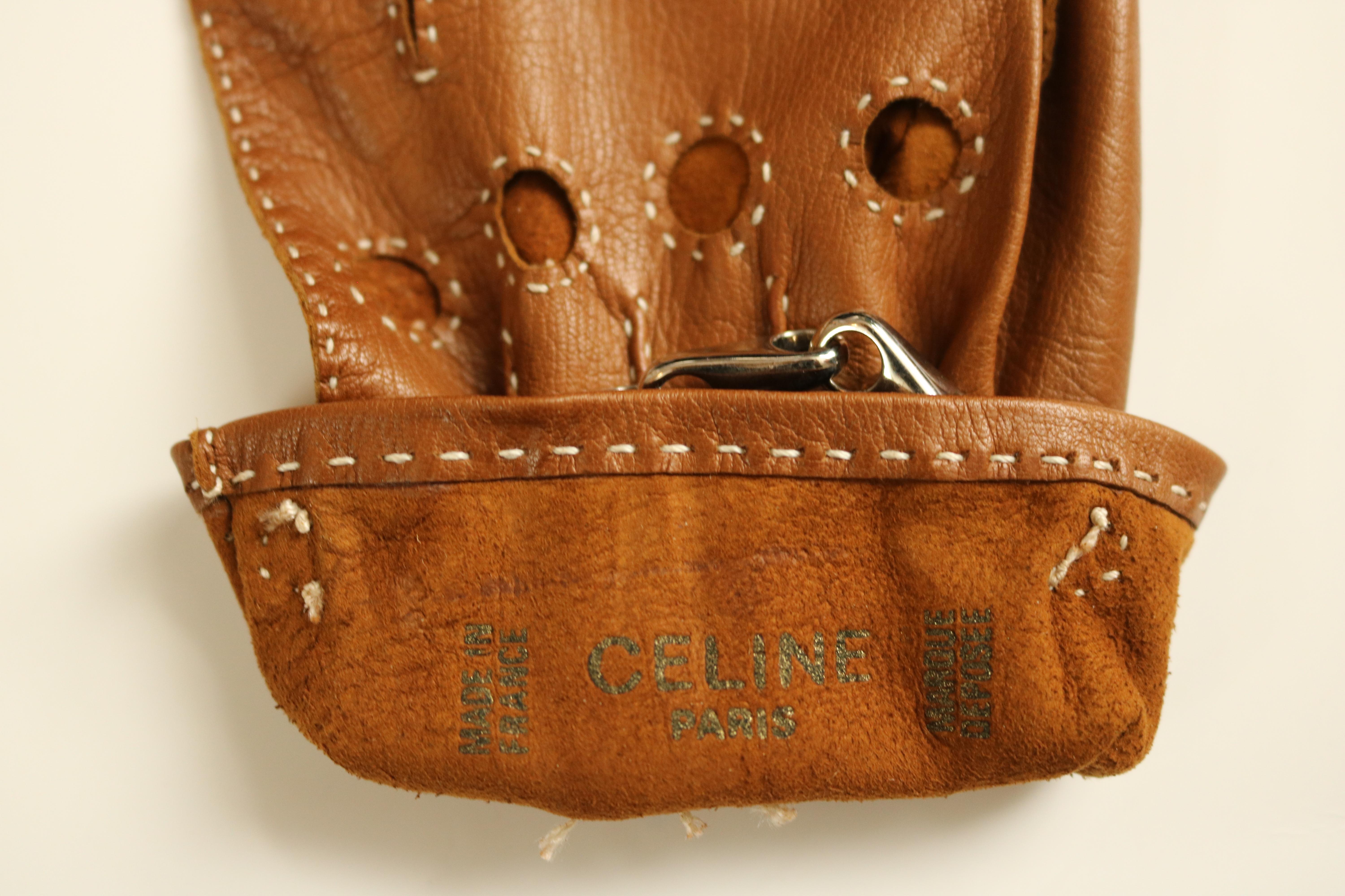 celine leather gloves