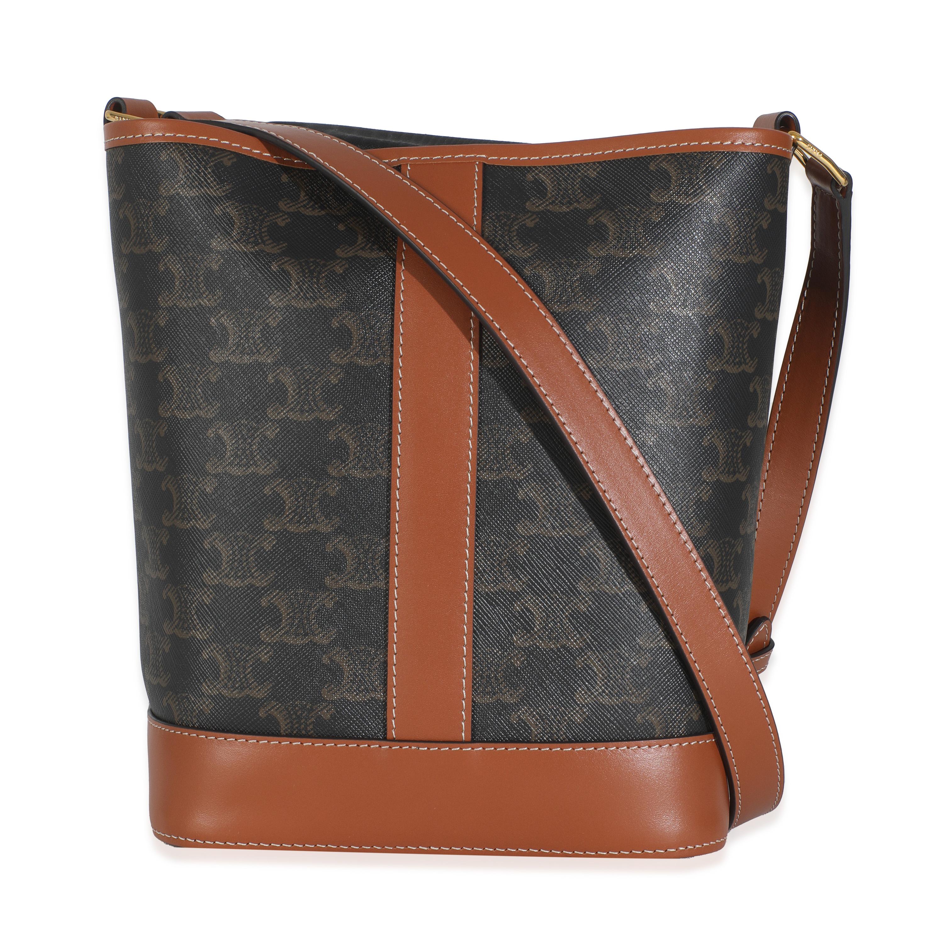 Auflistung Titel: Celine Tan Kalbsleder Triomphe Segeltuch kleine Bucket Bag
SKU: Z146564
Zustand: Gebraucht 
Handtasche Zustand: Tadellos
Bemerkungen zum Zustand: Artikel hat keine Anzeichen von Verschleiß.  Endverkauf.
Marke: Celine
Modell: Kleine