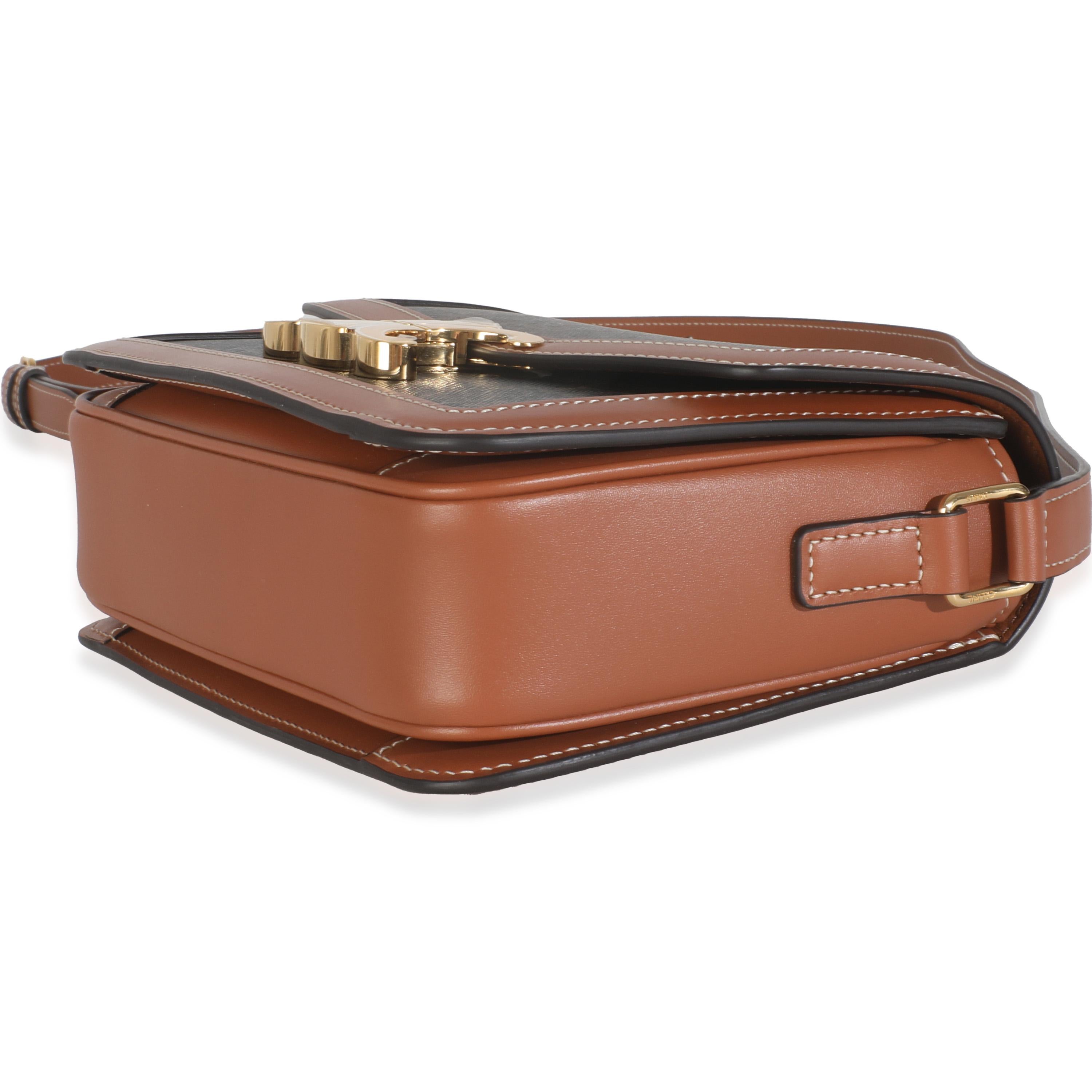 Women's or Men's Celine Tan Calfskin Triomphe Canvas Teen Triomphe For Sale