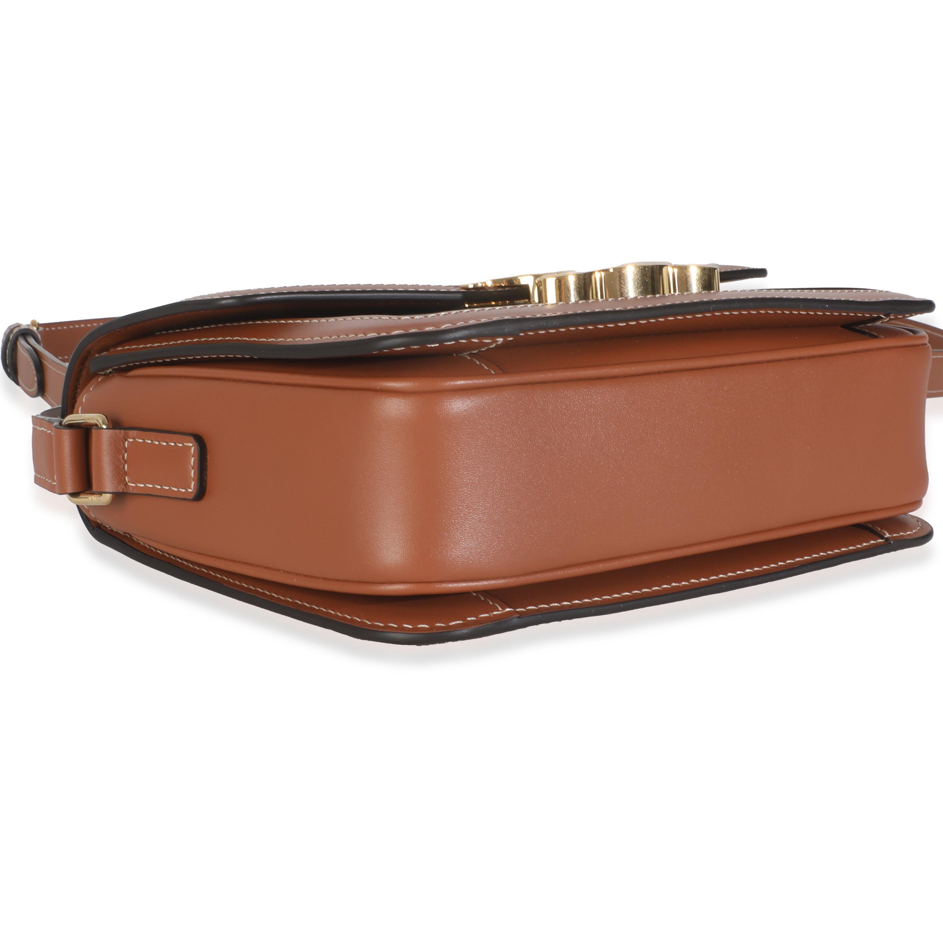 Celine Tan Calfskin Triomphe Canvas Teen Triomphe For Sale 1