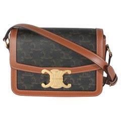 Celine Tan Calfskin Triomphe Canvas Teen Triomphe