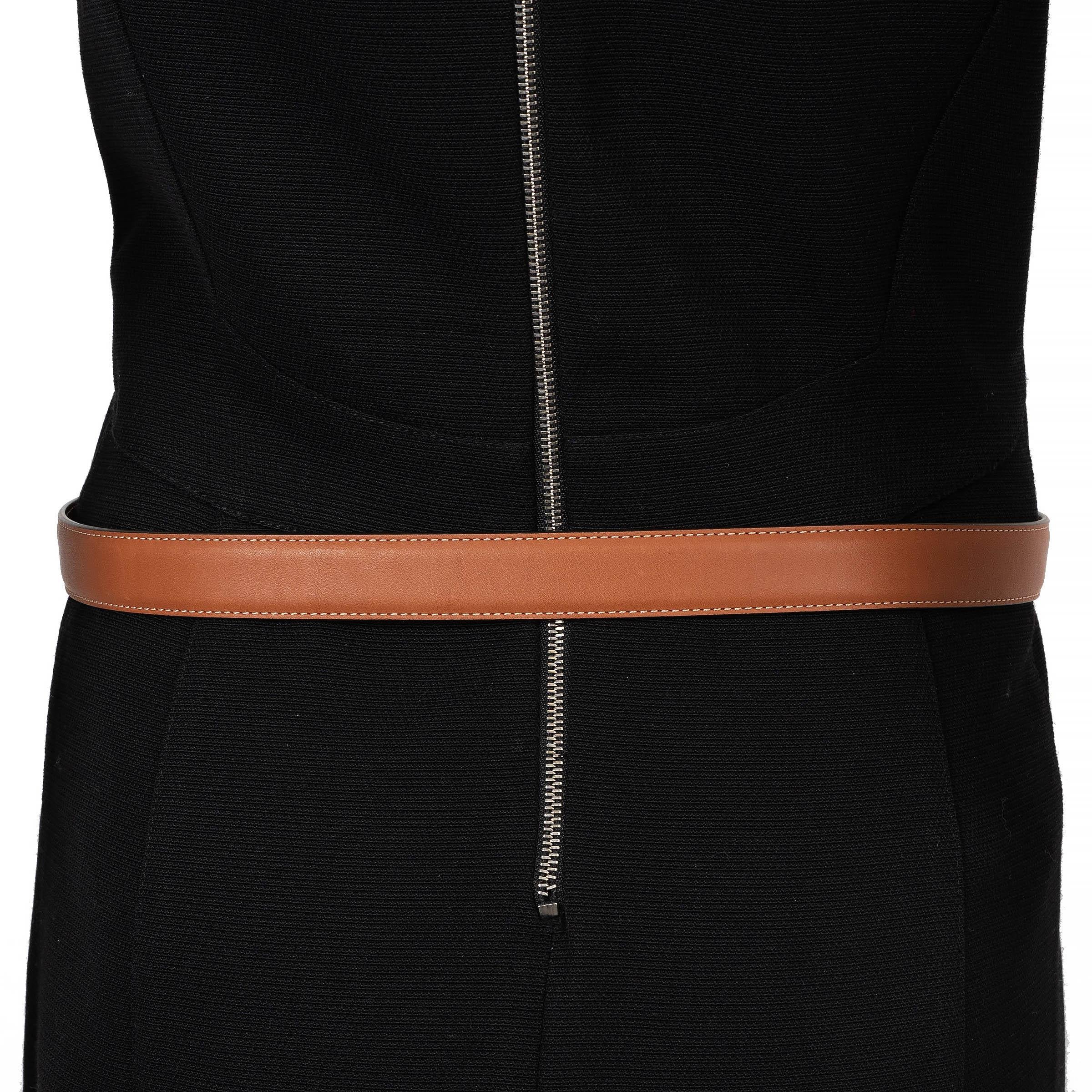 Women's or Men's CELINE tan leather 25MM TRIOMPHE MEDIUM Belt 85
