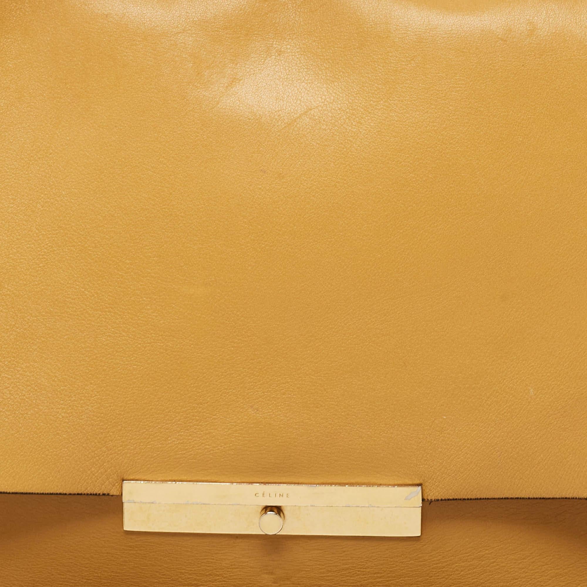 Women's Celine Tan Leather Blade Flap Shoulder Bag For Sale