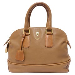 Céline Tan Leather Bowling bag