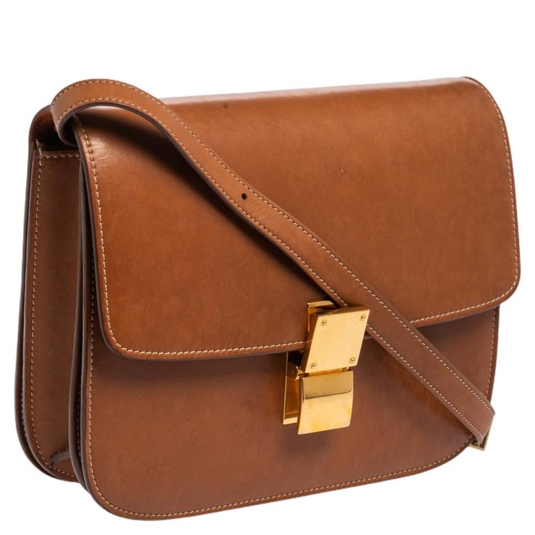 Celine Tan Leather Medium Classic Box Shoulder Bag at 1stDibs | celine tan  bag, celine box tan, celine box bag tan