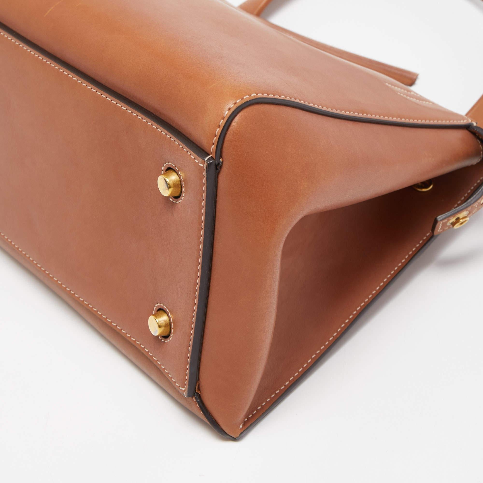 Celine Tan Leather Medium Edge Top Handle Bag 7