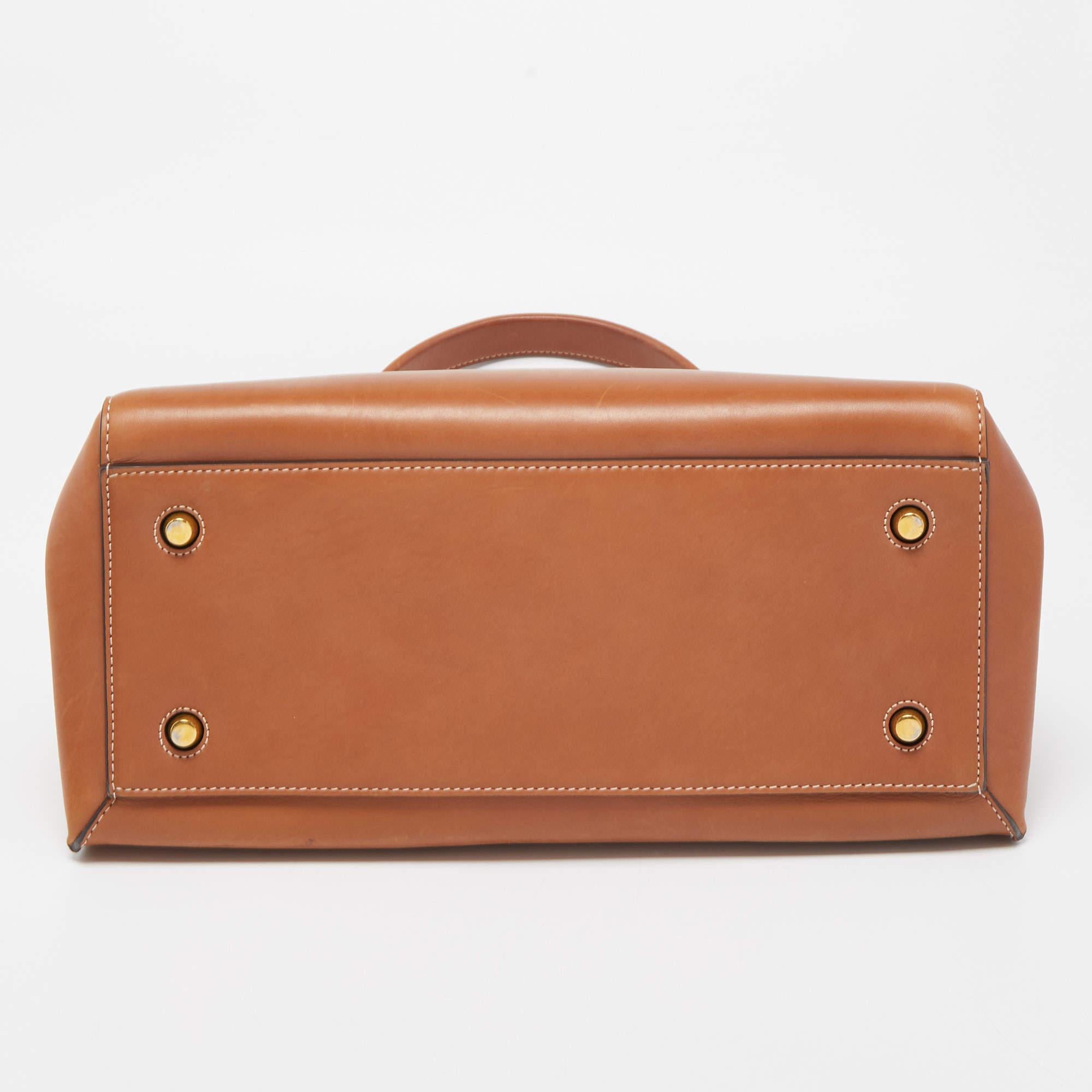 Celine Tan Leather Medium Edge Top Handle Bag 1