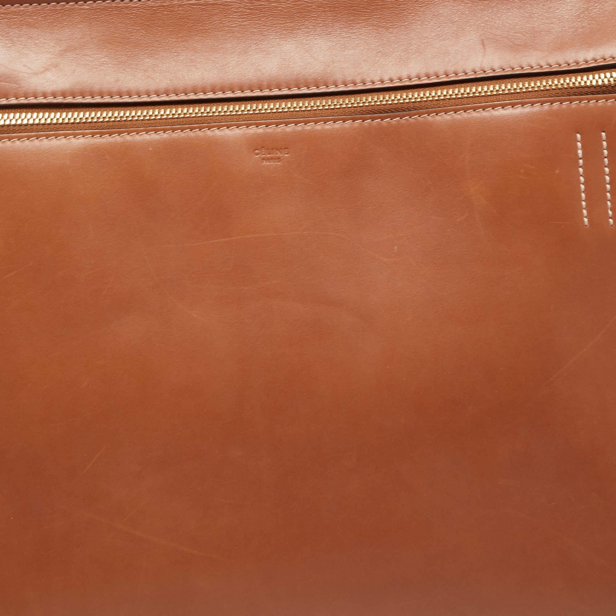 Celine Tan Leather Medium Edge Top Handle Bag 2