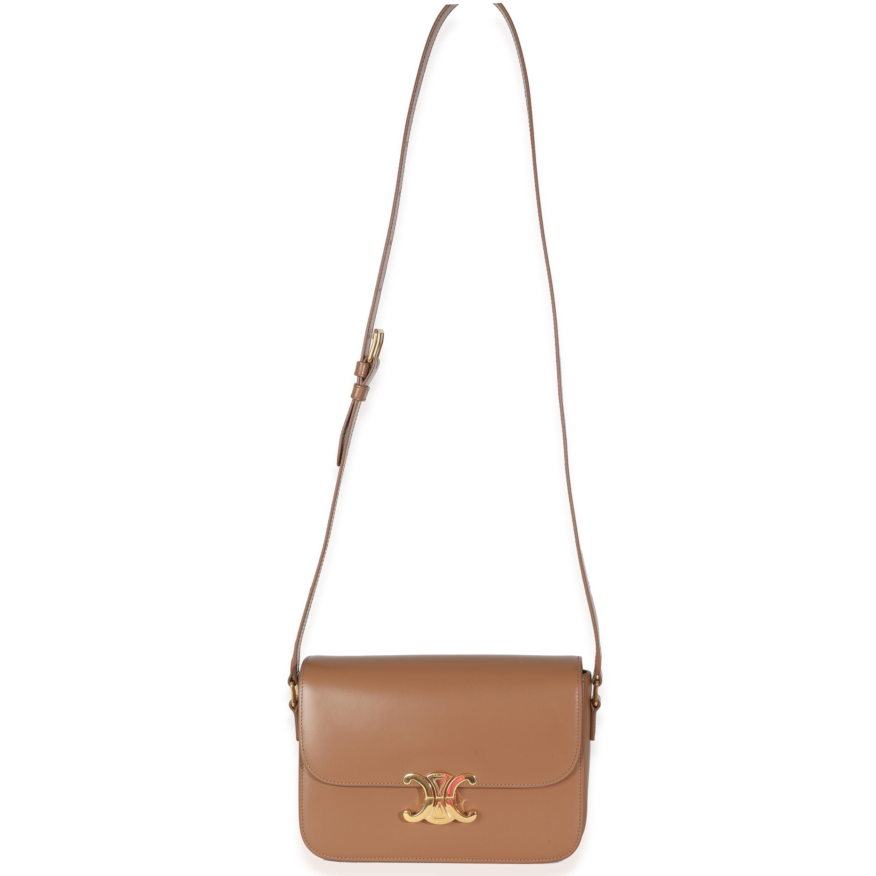 Celine - Sac Classique Triomphe en cuir de veau naturel - Tan Pour femmes en vente