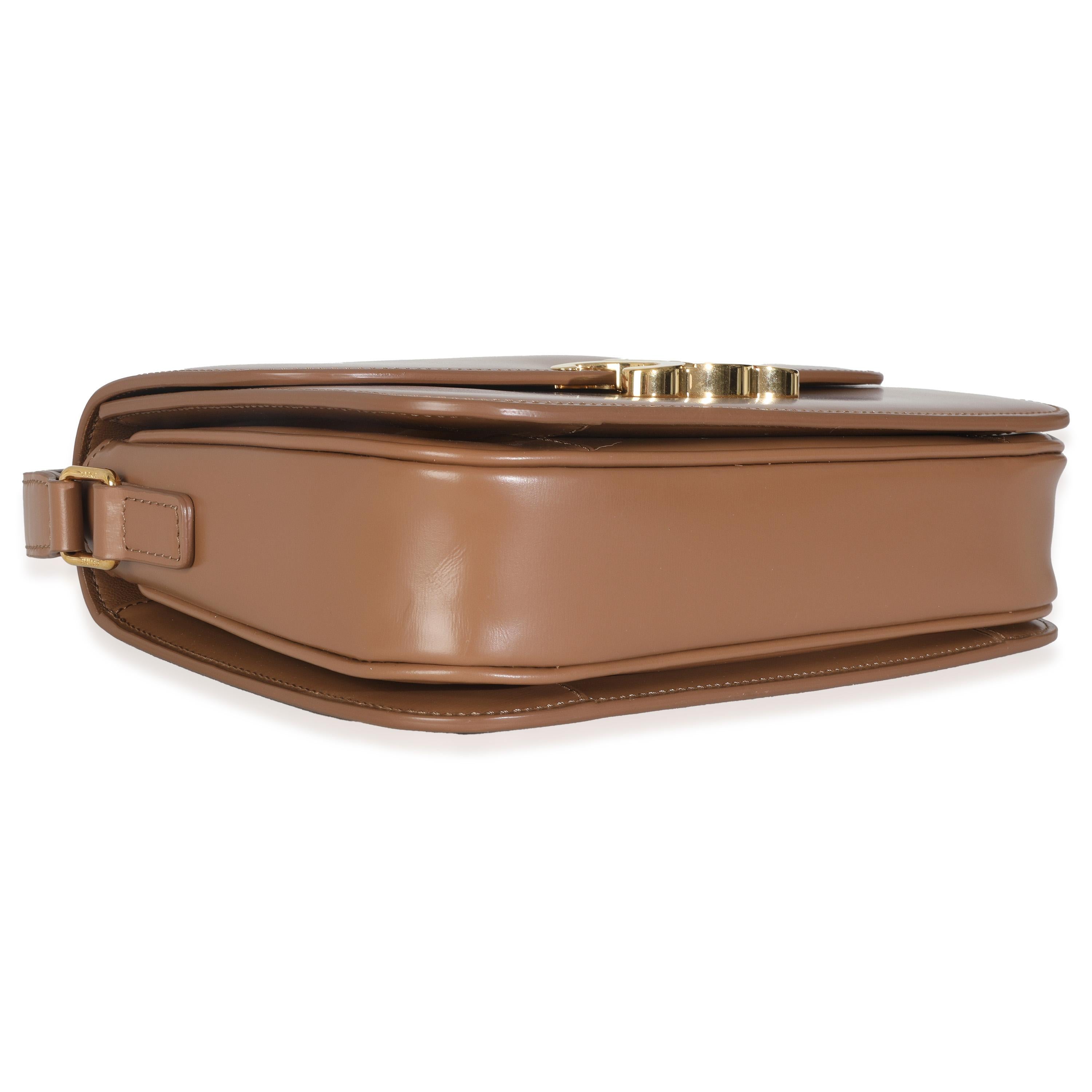 Celine - Sac Classique Triomphe en cuir de veau naturel - Tan en vente 1
