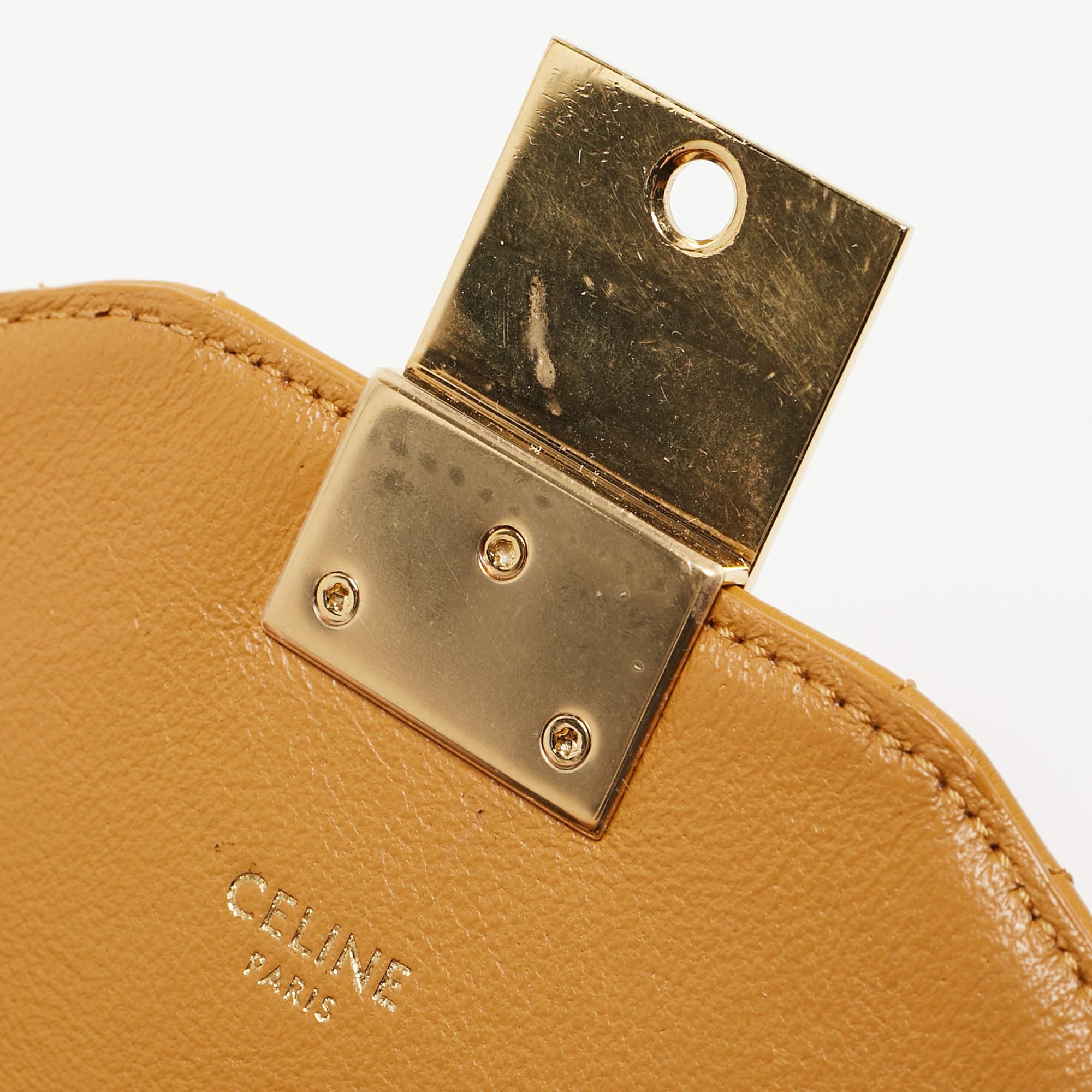 Celine Tan Quilted Leather Small C Flap Bag For Sale 9