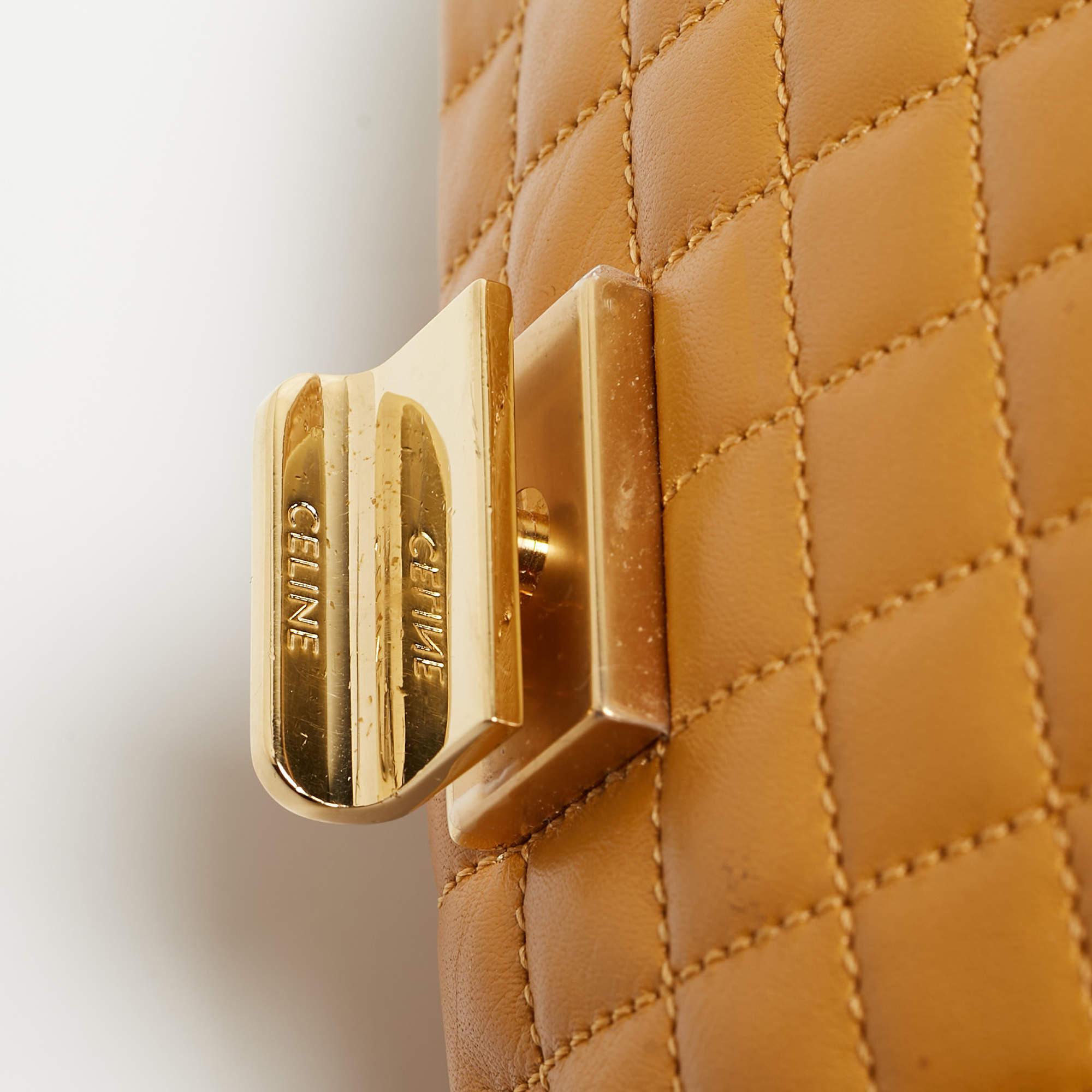 Celine Tan Quilted Leather Small C Flap Bag For Sale 1