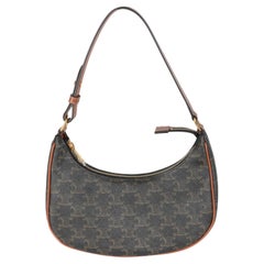 Celine Tan Triomphe Canvas Calfskin Medium Ava Shoulder Bag