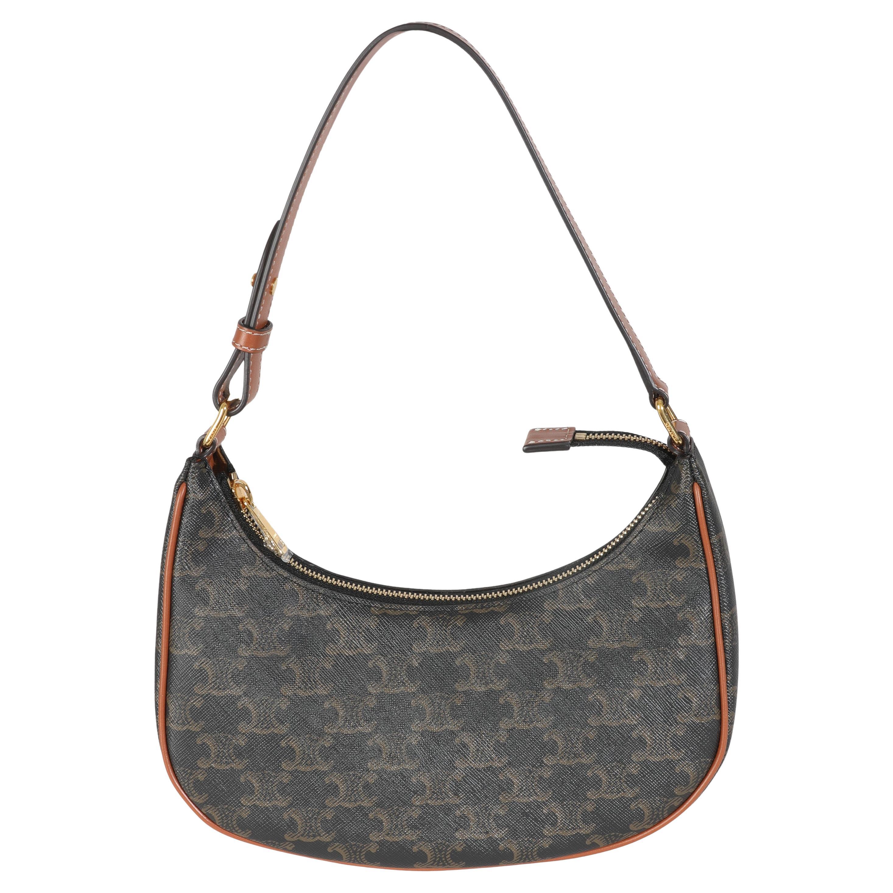 Borsa a tracolla media Ava di Celine Tan Triomphe Canvas in pelle di vitello