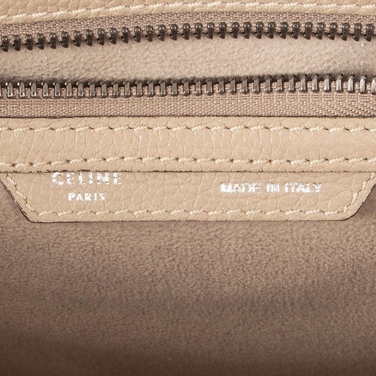 Women's CELINE taupe leather DUNE MICRO LUGGAGE TOTE Bag