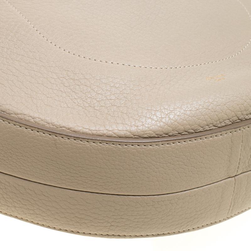 Celine Taupe Leather Medium Seashell Hobo 1