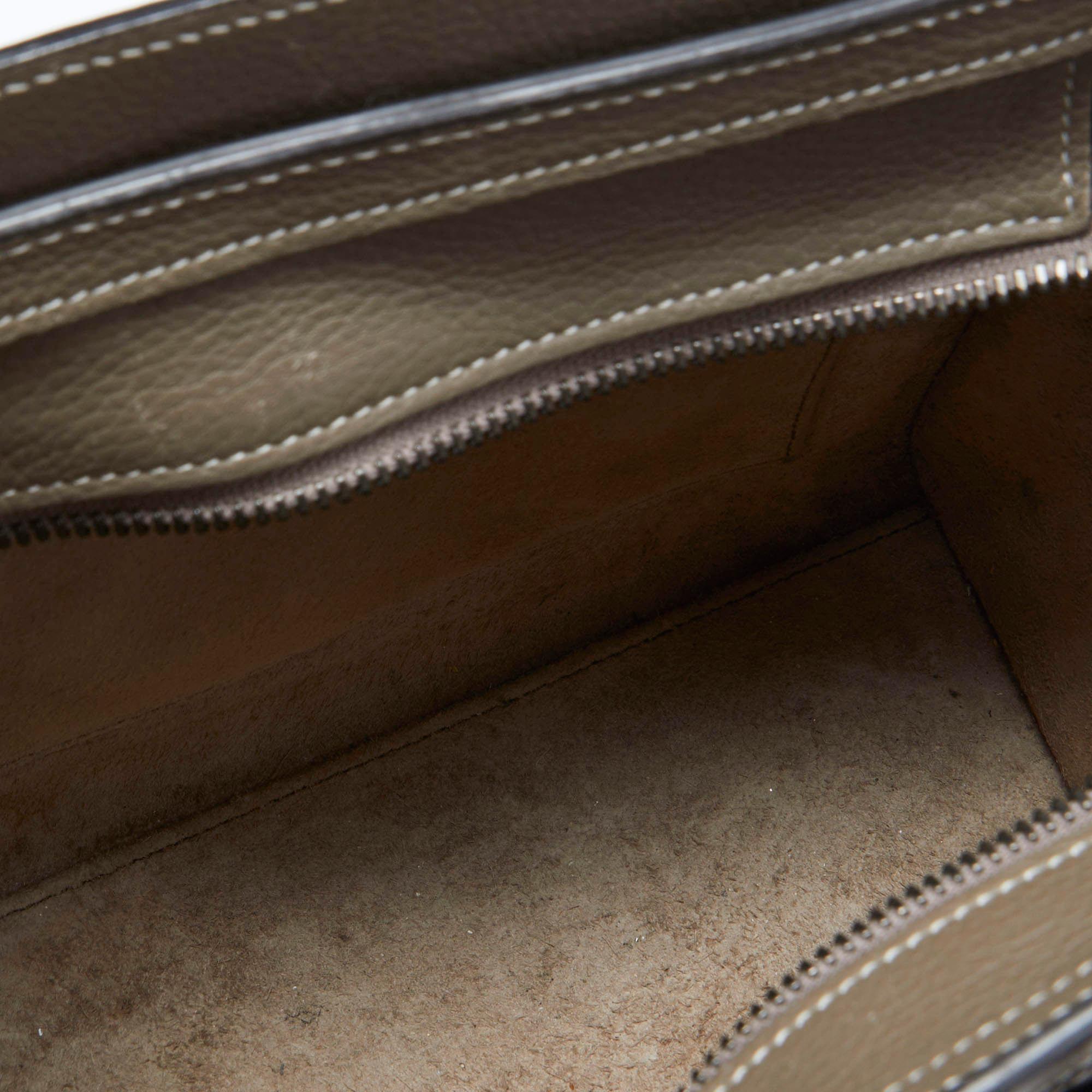 Celine Taupe Leather Nano Luggage Tote 7