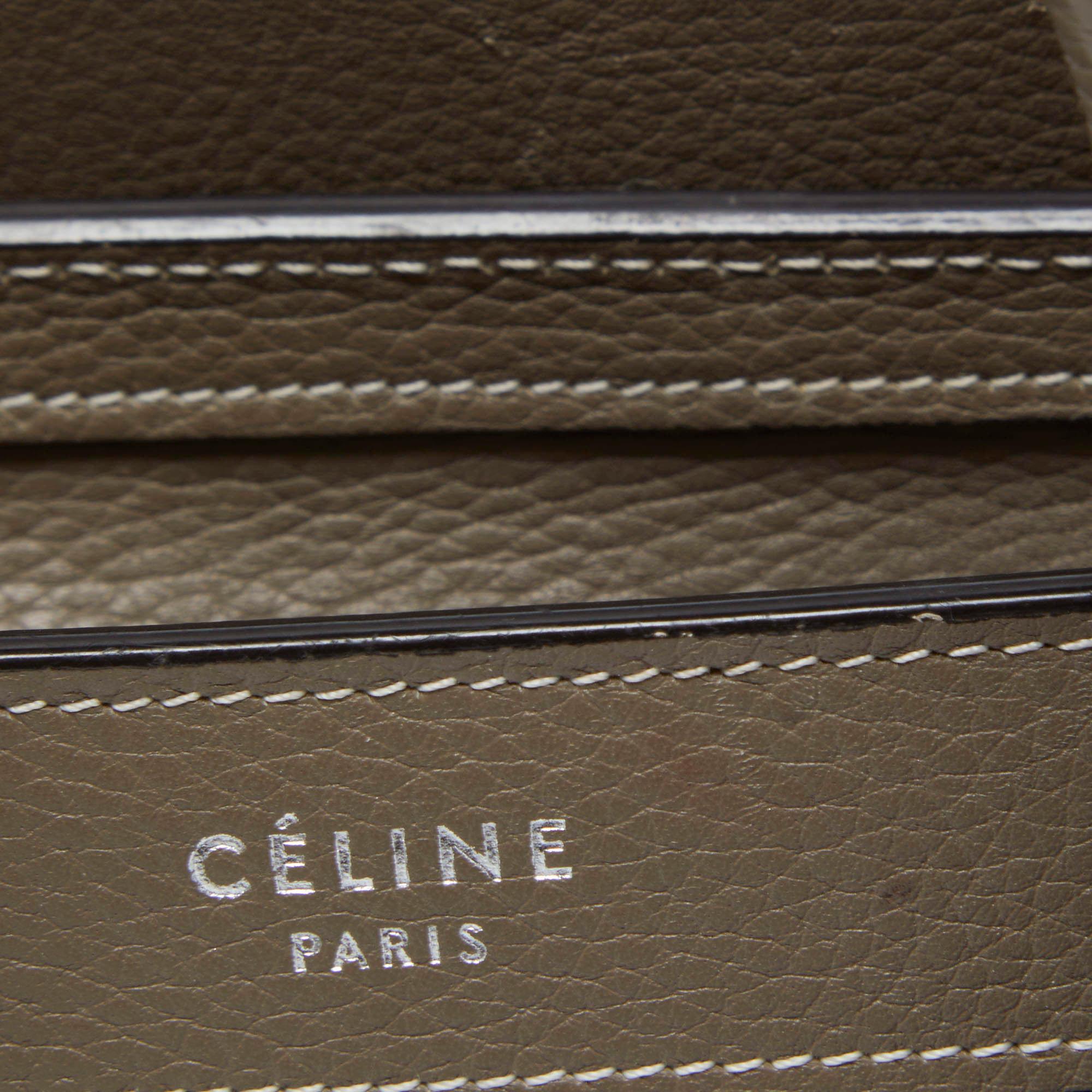 Celine Taupe Leather Nano Luggage Tote 2