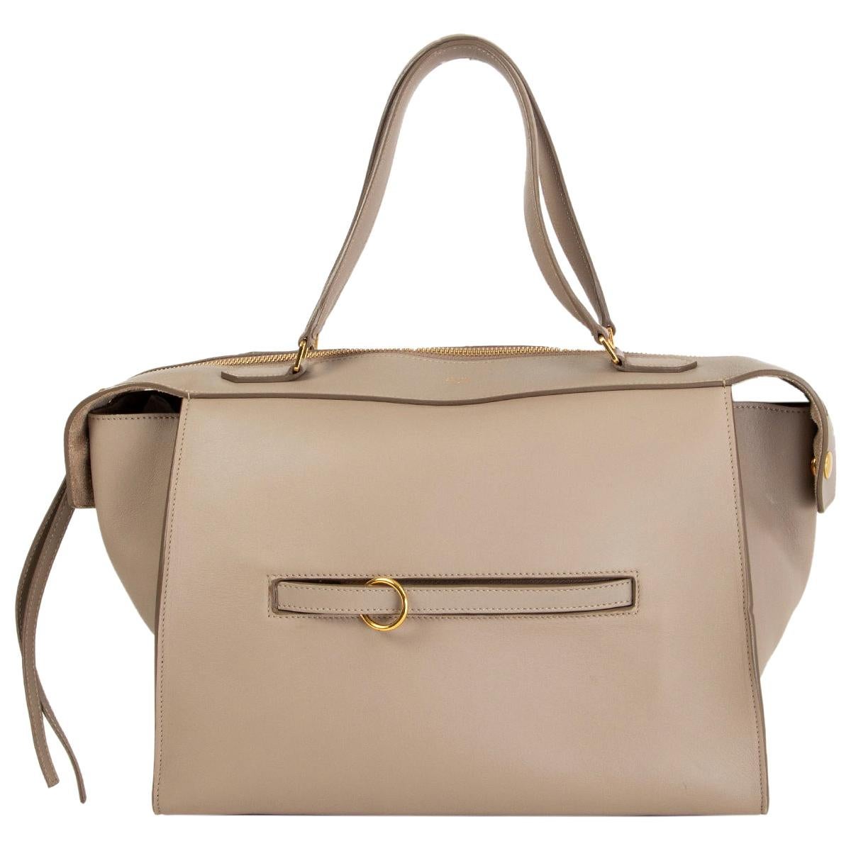 CELINE taupe leather RING Top Handle Bag