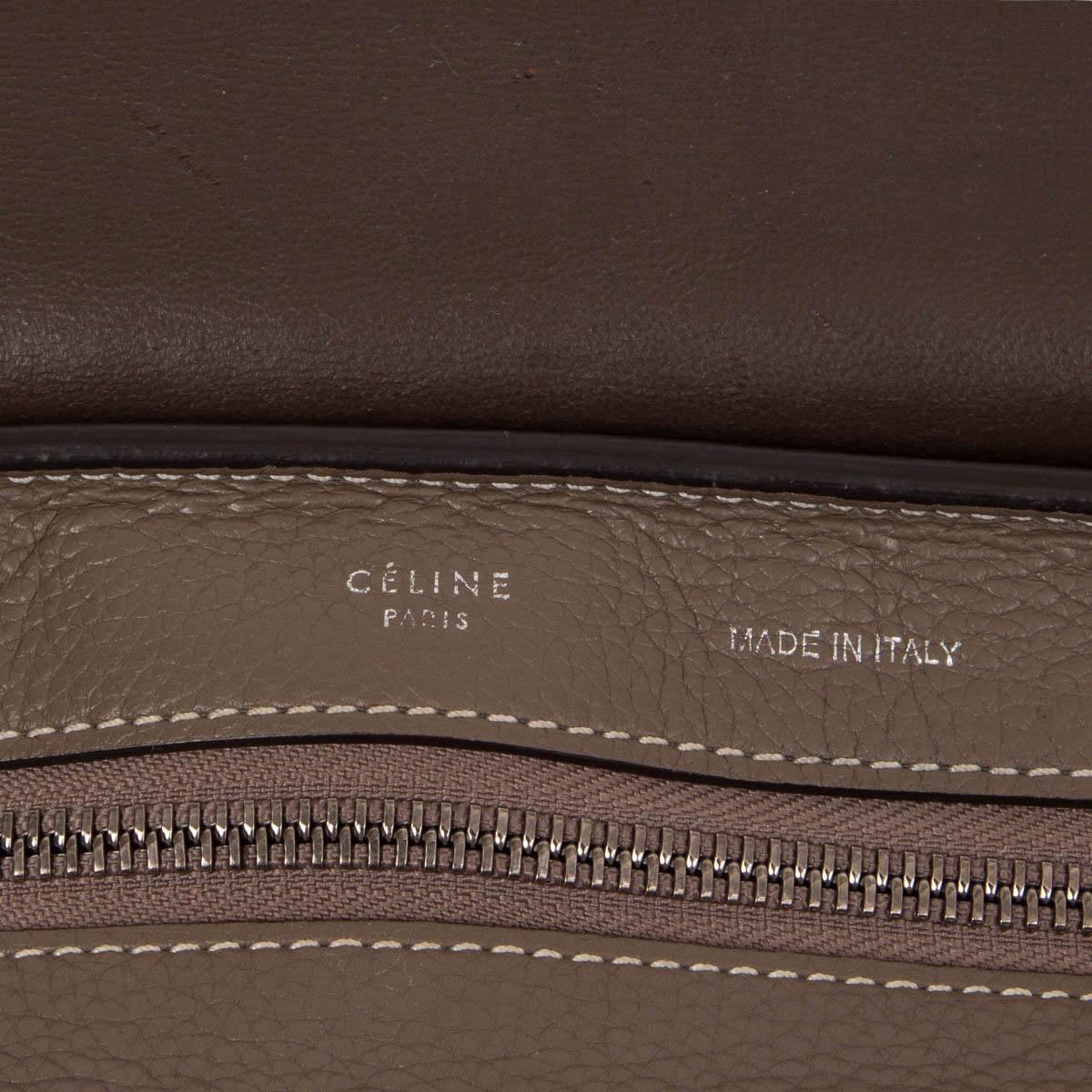 Women's CELINE taupe leather & suede TRAPEZE MEDIUM Shoulder Bag For Sale