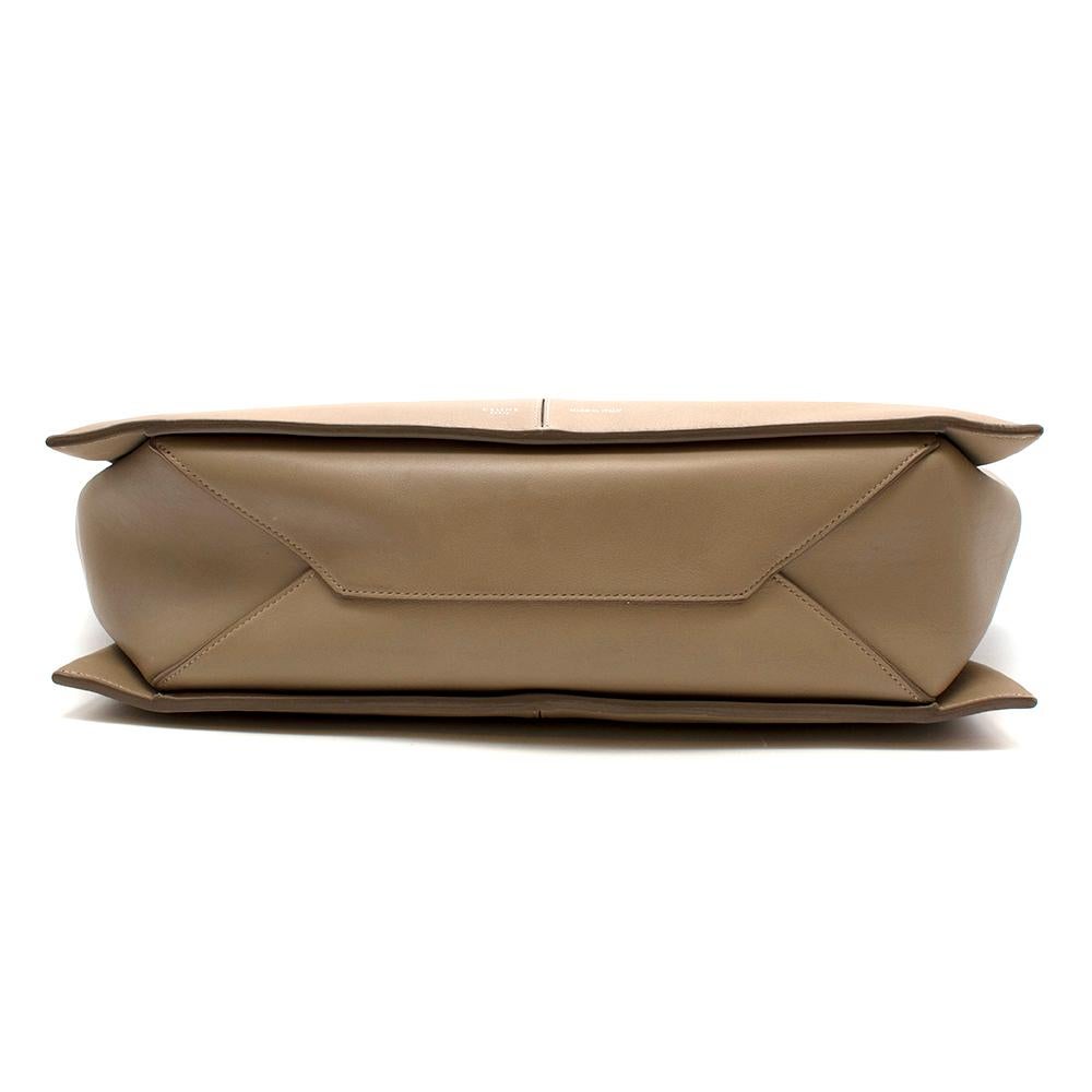 Brown Celine Taupe Leather Tri-Fold Bag For Sale