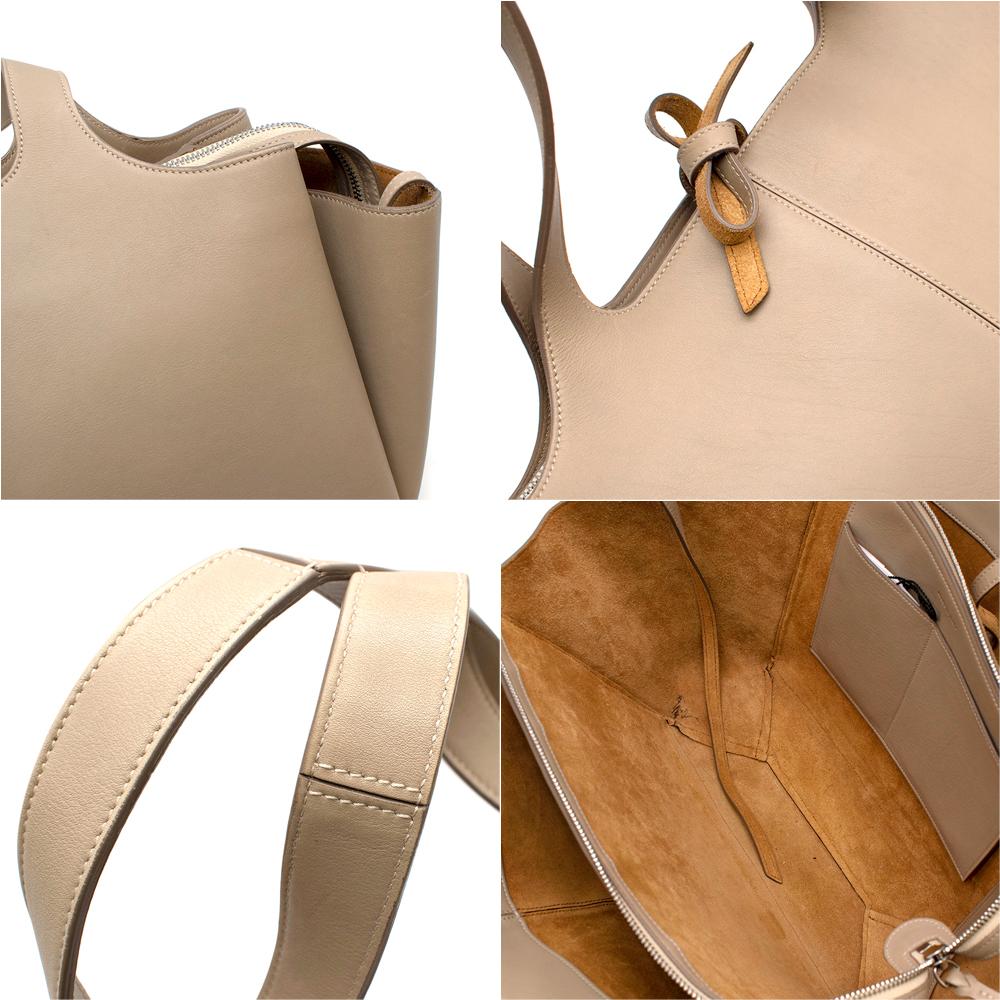 Celine Taupe Leather Tri-Fold Bag  For Sale 2