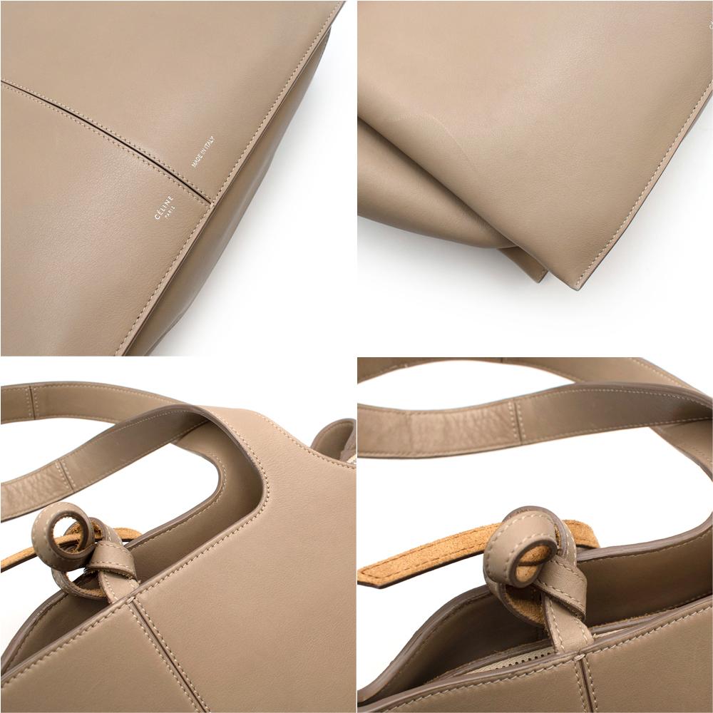 Celine Taupe Leather Tri-Fold Bag  For Sale 3