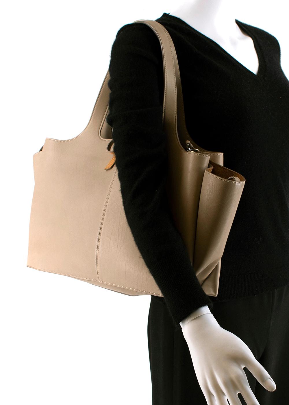 Celine Taupe Leather Tri-Fold Bag  For Sale 4