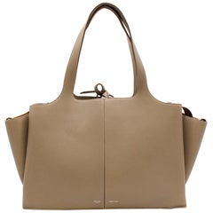 Celine Taupe Leather Tri-Fold Bag 