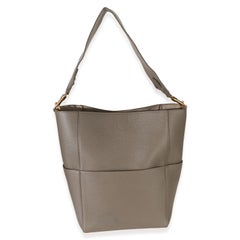 Celine Taupe Soft Grained Calfskin Medium Sangle Bucket Bag