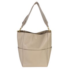 Celine Taupe Soft Grained Calfskin Medium Sangle Bucket Bag