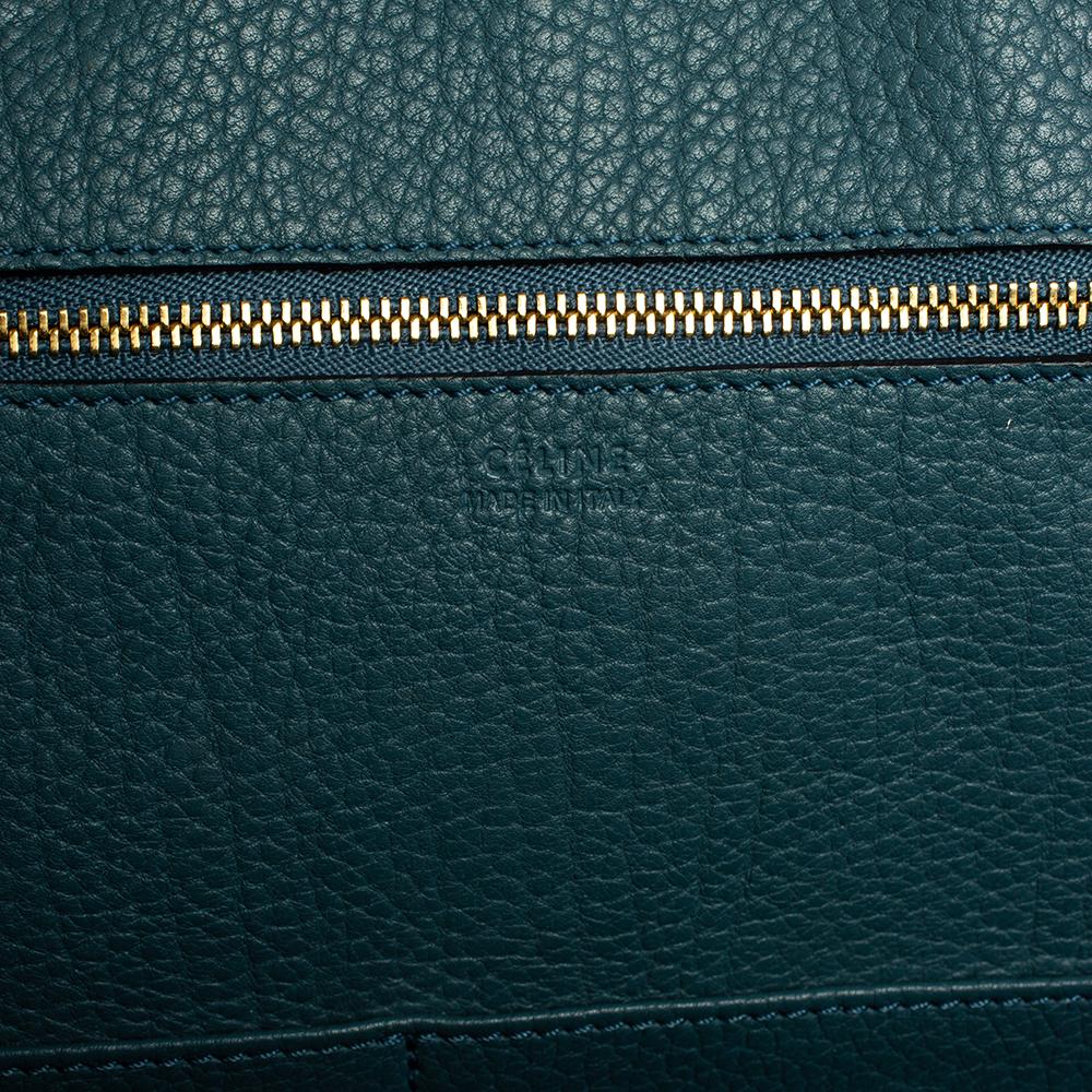 Teal Blaue Leder-Tasche mit Krawatte von Celine 6
