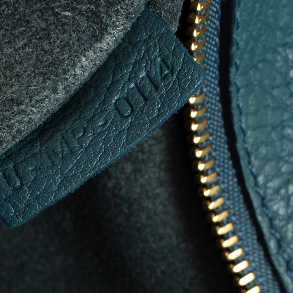 Teal Blaue Leder-Tasche mit Krawatte von Celine 10