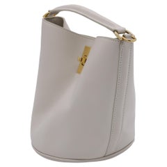 Celine Teen Bucket 16 Bag in White Leather