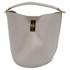 Celine Teen Bucket 16 Bag in White Leather