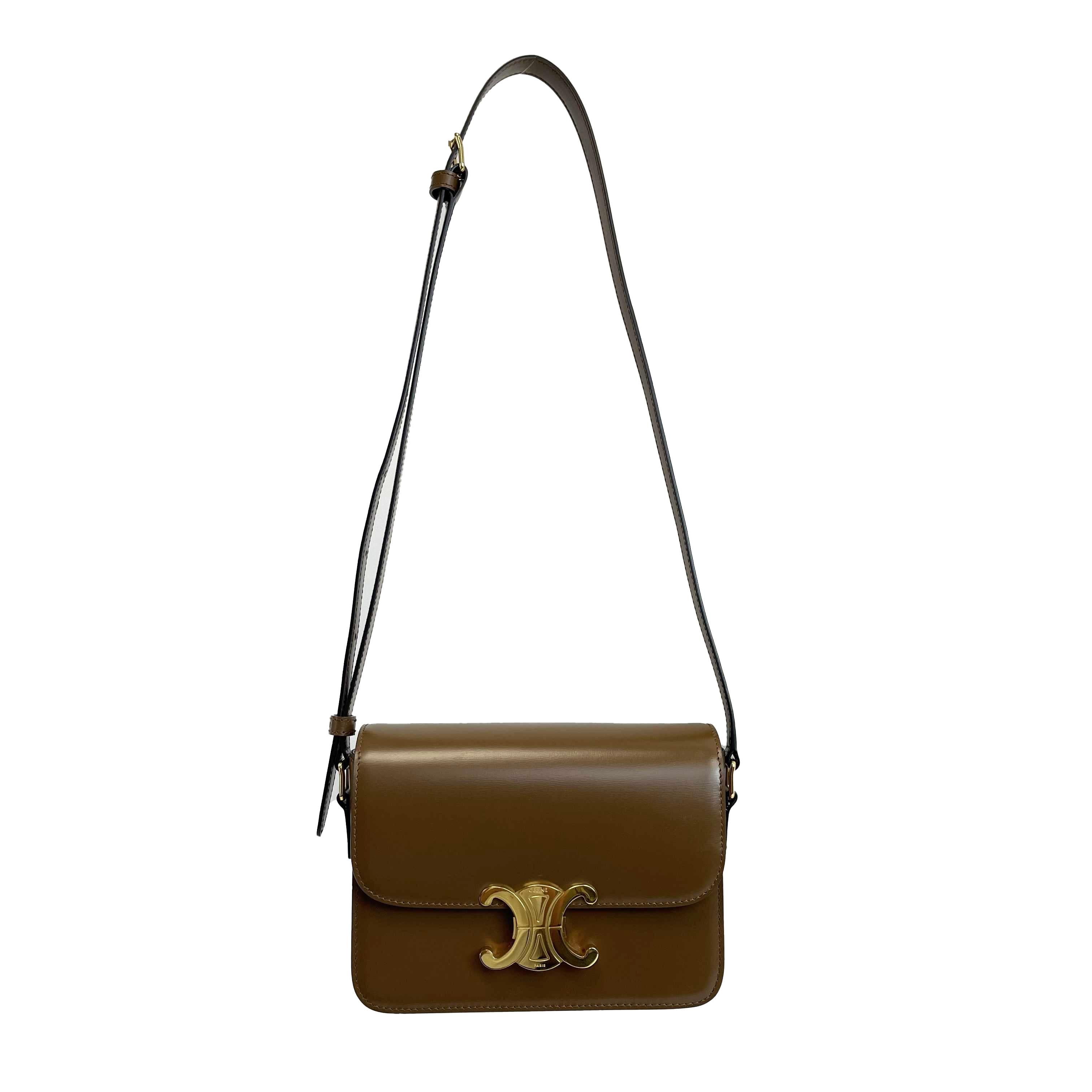 Celine - Teen Leather Triomphe Brown Shoulder Bag 6