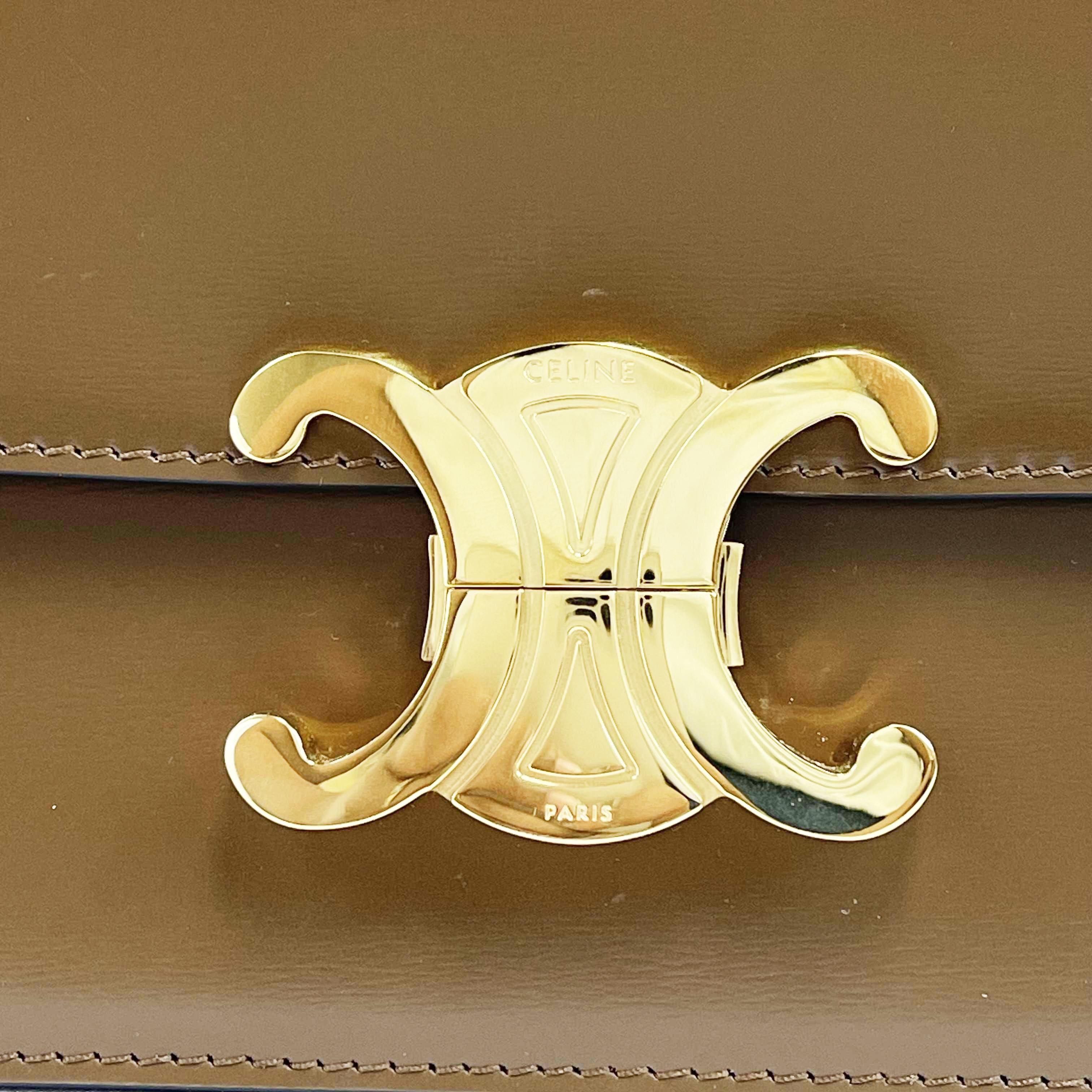 Celine - Teen Leather Triomphe Brown Shoulder Bag 1
