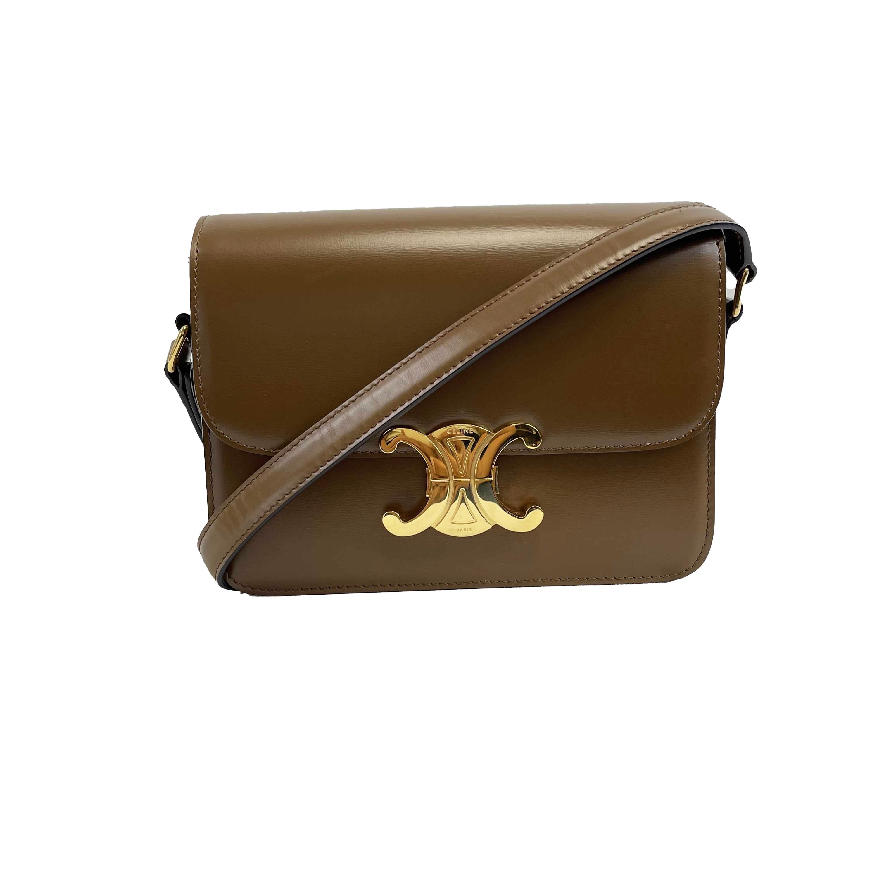 Celine - Teen Leather Triomphe Brown Shoulder Bag 5