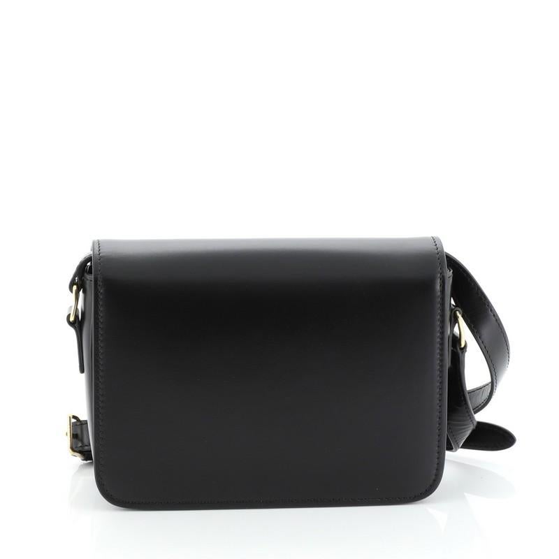 Noir Celine Teen Triomphe Shoulder Bag veau lisse